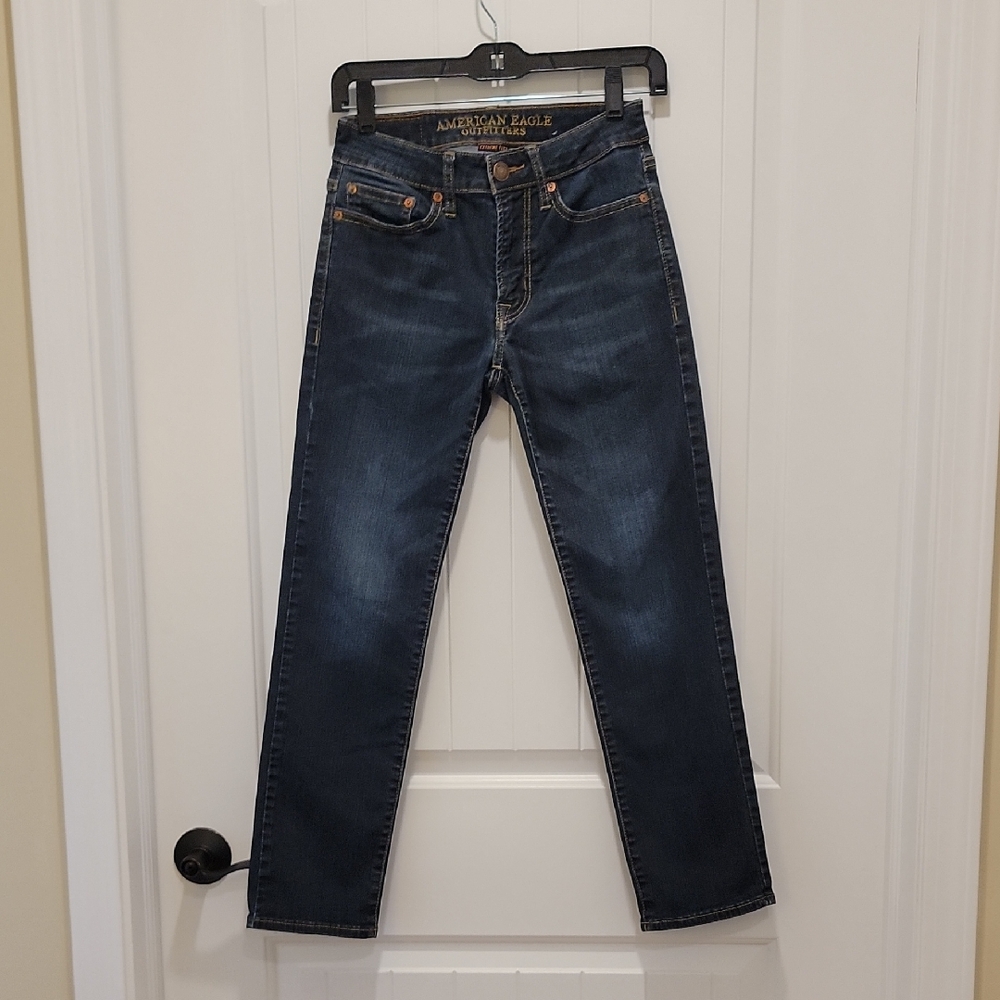 American Eagle Outfitters Extreme Flex Slim Straight Jeans Size 26x28 - Picture 1 of 11